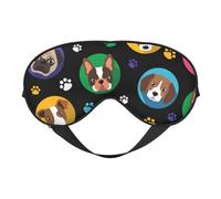 Cozimangoe Sleep Mask, Double Sided Silky Soft Eye Masks Adjustable Strap Blindfold for Women Men, Travel Night Shift Yoga Camping, Personalized Dogs and Paws