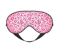Cozimangoe Sleep Mask, Double Sided Silky Soft Eye Masks Adjustable Strap Blindfold for Women Men, Travel Night Shift Yoga Camping, Personalized Bright Pink Leopard Skin Pattern