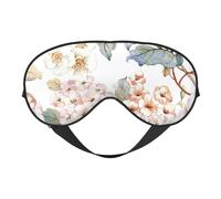 Cozimangoe Sleep Mask, Double Sided Silky Soft Eye Masks Adjustable Strap Blindfold for Women Men, Travel Night Shift Yoga Camping, Personalized Flower Watercolor Pastel Botanical Pink