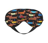 Cozimangoe Sleep Mask, Double Sided Silky Soft Eye Masks Adjustable Strap Blindfold for Women Men, Travel Night Shift Yoga Camping, Personalized I Love My Dog Dachshunds Print