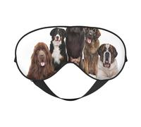 Cozimangoe Sleep Mask, Double Sided Silky Soft Eye Masks Adjustable Strap Blindfold for Women Men, Travel Night Shift Yoga Camping, Personalized Various Dogs