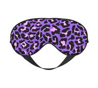 Cozimangoe Sleep Mask, Double Sided Silky Soft Eye Masks Adjustable Strap Blindfold for Women Men, Travel Night Shift Yoga Camping, Personalized Neon Purple Pink Leopard Animals Print
