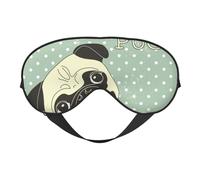 Cozimangoe Sleep Mask, Double Sided Silky Soft Eye Masks Adjustable Strap Blindfold for Women Men, Travel Night Shift Yoga Camping, Personalized I Love Pugs
