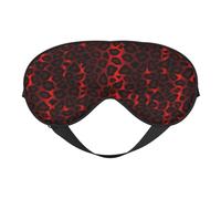 Cozimangoe Sleep Mask, Double Sided Silky Soft Eye Masks Adjustable Strap Blindfold for Women Men, Travel Night Shift Yoga Camping, Personalized Dark Red Leopard Animal Print
