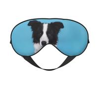 Cozimangoe Sleep Mask, Double Sided Silky Soft Eye Masks Adjustable Strap Blindfold for Women Men, Travel Night Shift Yoga Camping, Personalized Border Collie Printed