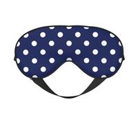 Cozimangoe Sleep Mask, Double Sided Silky Soft Eye Masks Adjustable Strap Blindfold for Women Men, Travel Night Shift Yoga Camping, Personalized Navy Blue Polka Dot
