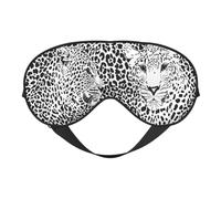 Cozimangoe Sleep Mask, Double Sided Silky Soft Eye Masks Adjustable Strap Blindfold for Women Men, Travel Night Shift Yoga Camping, Personalized Leopard Tiger Print Black and White