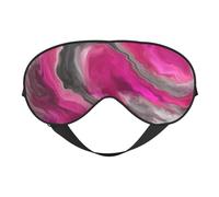 Cozimangoe Sleep Mask, Double Sided Silky Soft Eye Masks Adjustable Strap Blindfold for Women Men, Travel Night Shift Yoga Camping, Personalized Magenta Black Grey Jewel Tone Fluid Art Swirl
