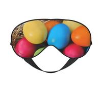 Cozimangoe Sleep Mask, Double Sided Silky Soft Eye Masks Adjustable Strap Blindfold for Women Men, Travel Night Shift Yoga Camping, Personalized Easter Egg Colorful Modern