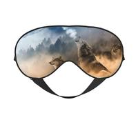 Cozimangoe Sleep Mask, Double Sided Silky Soft Eye Masks Adjustable Strap Blindfold for Women Men, Travel Night Shift Yoga Camping, Personalized Wolf 1