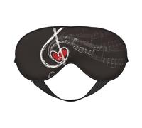 Cozimangoe Sleep Mask, Double Sided Silky Soft Eye Masks Adjustable Strap Blindfold for Women Men, Travel Night Shift Yoga Camping, Personalized Love Music Notes