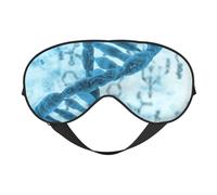 Cozimangoe Sleep Mask, Double Sided Silky Soft Eye Masks Adjustable Strap Blindfold for Women Men, Travel Night Shift Yoga Camping, Personalized DNA Blue