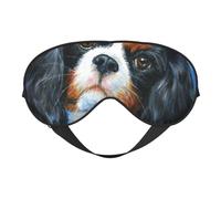 Cozimangoe Sleep Mask, Double Sided Silky Soft Eye Masks Adjustable Strap Blindfold for Women Men, Travel Night Shift Yoga Camping, Personalized Cavalier King Charles Spaniel