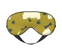 Cozimangoe Sleep Mask, Double Sided Silky Soft Eye Masks Adjustable Strap Blindfold for Women Men, Travel Night Shift Yoga Camping, Personalized Dog Silhouette West Highland Animal West