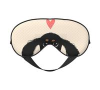 Cozimangoe Sleep Mask, Double Sided Silky Soft Eye Masks Adjustable Strap Blindfold for Women Men, Travel Night Shift Yoga Camping, Personalized Dachshund Puppy Love