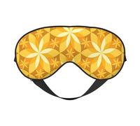 Cozimangoe Sleep Mask, Double Sided Silky Soft Eye Masks Adjustable Strap Blindfold for Women Men, Travel Night Shift Yoga Camping, Personalized Geometric Vanilla Flower Yellow