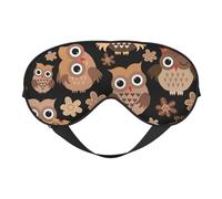 Cozimangoe Sleep Mask, Double Sided Silky Soft Eye Masks Adjustable Strap Blindfold for Women Men, Travel Night Shift Yoga Camping, Personalized Owls 1