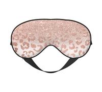 Cozimangoe Sleep Mask, Double Sided Silky Soft Eye Masks Adjustable Strap Blindfold for Women Men, Travel Night Shift Yoga Camping, Personalized Rose Gold Glitter Printed