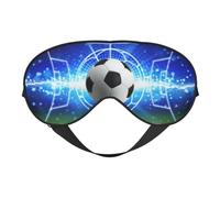 Cozimangoe Sleep Mask, Double Sided Silky Soft Eye Masks Adjustable Strap Blindfold for Women Men, Travel Night Shift Yoga Camping, Personalized Soccer Ball Glitter Football Field