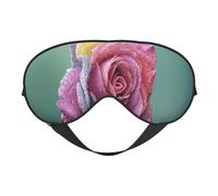 Cozimangoe Sleep Mask, Double Sided Silky Soft Eye Masks Adjustable Strap Blindfold for Women Men, Travel Night Shift Yoga Camping, Personalized Colorful Rose Romance Petals Plant