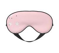 Cozimangoe Sleep Mask, Double Sided Silky Soft Eye Masks Adjustable Strap Blindfold for Women Men, Travel Night Shift Yoga Camping, Personalized Pink White Stars Printed