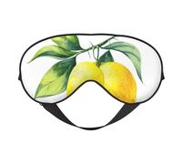 Cozimangoe Sleep Mask, Double Sided Silky Soft Eye Masks Adjustable Strap Blindfold for Women Men, Travel Night Shift Yoga Camping, Personalized Bright Yellow Lemon Fresh Fruit