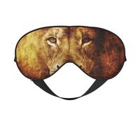 Cozimangoe Sleep Mask, Double Sided Silky Soft Eye Masks Adjustable Strap Blindfold for Women Men, Travel Night Shift Yoga Camping, Personalized The Head of Cool Lion