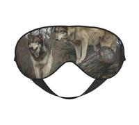 Cozimangoe Sleep Mask, Double Sided Silky Soft Eye Masks Adjustable Strap Blindfold for Women Men, Travel Night Shift Yoga Camping, Personalized Wolf Printed
