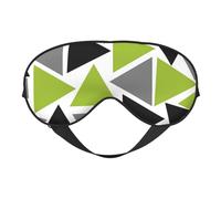Cozimangoe Sleep Mask, Double Sided Silky Soft Eye Masks Adjustable Strap Blindfold for Women Men, Travel Night Shift Yoga Camping, Personalized Random Triangles Lime Green Gray Black On White