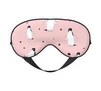 Cozimangoe Sleep Mask, Double Sided Silky Soft Eye Masks Adjustable Strap Blindfold for Women Men, Travel Night Shift Yoga Camping, Personalized Penguins Stars Sea Bird