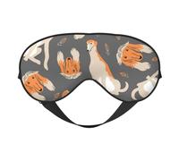 Cozimangoe Sleep Mask, Double Sided Silky Soft Eye Masks Adjustable Strap Blindfold for Women Men, Travel Night Shift Yoga Camping, Personalized Cute Afghan Hound