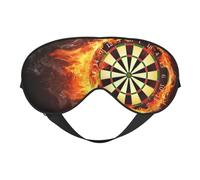 Cozimangoe Sleep Mask, Double Sided Silky Soft Eye Masks Adjustable Strap Blindfold for Women Men, Travel Night Shift Yoga Camping, Personalized Flaming Dartboard Fire Dart Board 3D