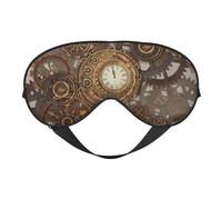 Cozimangoe Sleep Mask, Double Sided Silky Soft Eye Masks Adjustable Strap Blindfold for Women Men, Travel Night Shift Yoga Camping, Personalized Steampunk Background