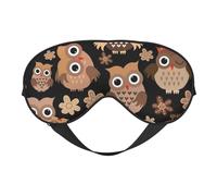 Cozimangoe Sleep Mask, Double Sided Silky Soft Eye Masks Adjustable Strap Blindfold for Women Men, Travel Night Shift Yoga Camping, Personalized Cute Owl