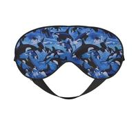 Cozimangoe Sleep Mask, Double Sided Silky Soft Eye Masks Adjustable Strap Blindfold for Women Men, Travel Night Shift Yoga Camping, Personalized Killer Whales Orcas Sea