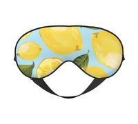 Cozimangoe Sleep Mask, Double Sided Silky Soft Eye Masks Adjustable Strap Blindfold for Women Men, Travel Night Shift Yoga Camping, Personalized Yellow Lemon The Arts