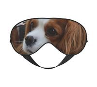 Cozimangoe Sleep Mask, Double Sided Silky Soft Eye Masks Adjustable Strap Blindfold for Women Men, Travel Night Shift Yoga Camping, Personalized Cute Cavalier King Charles Spaniel