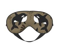 Cozimangoe Sleep Mask, Double Sided Silky Soft Eye Masks Adjustable Strap Blindfold for Women Men, Travel Night Shift Yoga Camping, Personalized Sea Life Whale Funny Big Fish Animal