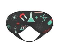 Cozimangoe Sleep Mask, Double Sided Silky Soft Eye Masks Adjustable Strap Blindfold for Women Men, Travel Night Shift Yoga Camping, Personalized Green Chemistry and Science Patterns