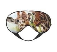 Cozimangoe Sleep Mask, Double Sided Silky Soft Eye Masks Adjustable Strap Blindfold for Women Men, Travel Night Shift Yoga Camping, Personalized African Giraffe