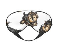 Cozimangoe Sleep Mask, Double Sided Silky Soft Eye Masks Adjustable Strap Blindfold for Women Men, Travel Night Shift Yoga Camping, Personalized Yorkshire Terrier 1