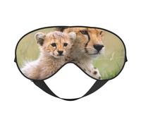 Cozimangoe Sleep Mask, Double Sided Silky Soft Eye Masks Adjustable Strap Blindfold for Women Men, Travel Night Shift Yoga Camping, Personalized Wild Animal Cheetah