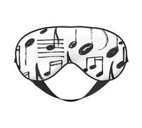 Cozimangoe Sleep Mask, Double Sided Silky Soft Eye Masks Adjustable Strap Blindfold for Women Men, Travel Night Shift Yoga Camping, Personalized Hand Sketch Musical Notes