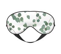 Cozimangoe Sleep Mask, Double Sided Silky Soft Eye Masks Adjustable Strap Blindfold for Women Men, Travel Night Shift Yoga Camping, Personalized Green Silver Dollar Eucalyptus