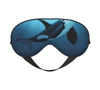 Cozimangoe Sleep Mask, Double Sided Silky Soft Eye Masks Adjustable Strap Blindfold for Women Men, Travel Night Shift Yoga Camping, Personalized The Dreamer Orca
