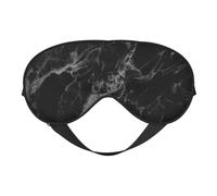Cozimangoe Sleep Mask, Double Sided Silky Soft Eye Masks Adjustable Strap Blindfold for Women Men, Travel Night Shift Yoga Camping, Personalized Black Marble Luxury Dark Rock Smooth Surface