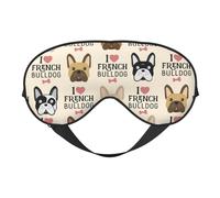 Cozimangoe Sleep Mask, Double Sided Silky Soft Eye Masks Adjustable Strap Blindfold for Women Men, Travel Night Shift Yoga Camping, Personalized French Bulldog Seamless Pattern in Vintage Style
