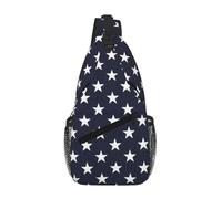 Cozimangoe Sling Bag For Man Woman, Reversible Shoulder Strap Crossbody Backpack Travel Hiking Biking Climbing Outdoors, Stars Navy Blue White