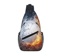 Cozimangoe Sling Bag For Man Woman, Reversible Shoulder Strap Crossbody Backpack Travel Hiking Biking Climbing Outdoors, Ice And Fire Volleyball