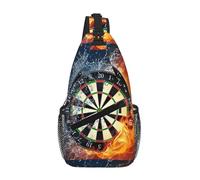 Cozimangoe Sling Bag For Man Woman, Reversible Shoulder Strap Crossbody Backpack Travel Hiking Biking Climbing Outdoors, Dart Board Target Ice Fire